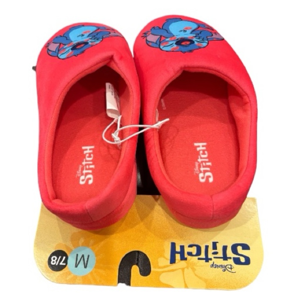 Disney Stitch Women’s Red Indoor Slippers NEW 7/8 - Picture 2 of 5